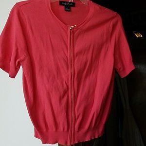 August Silk short sleeve cardigan